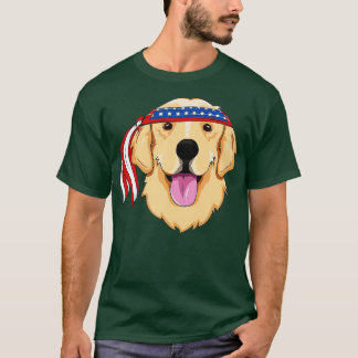 Golden Retriever 4th of July Family Dog Patriotic T-Shirt