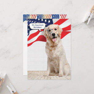 Golden Retriever 4th of July Invitation