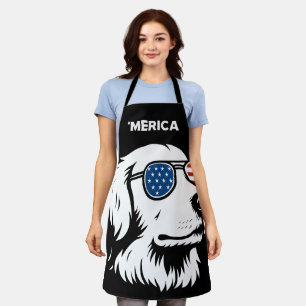 Golden Retriever 4th Of July Merica Apron