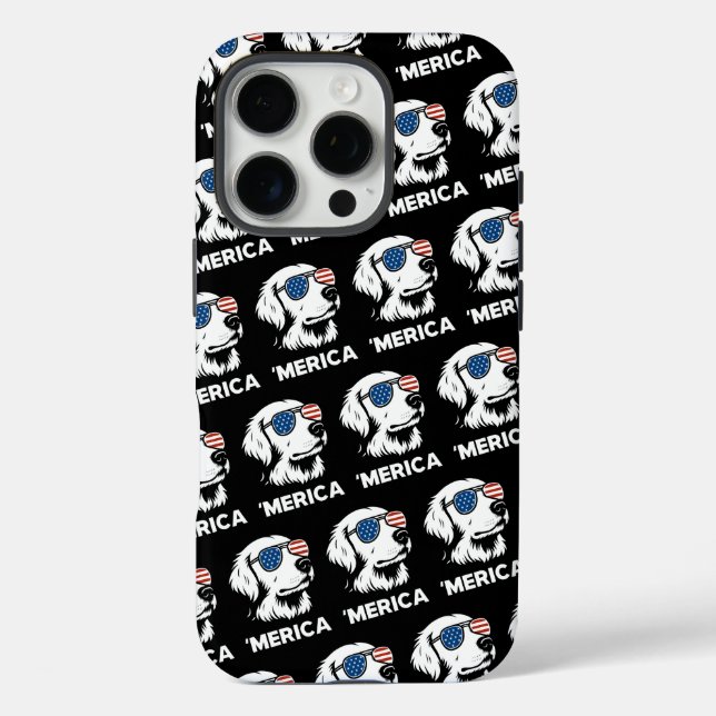 Golden Retriever 4th Of July Merica Case-Mate iPhone Case (Back)