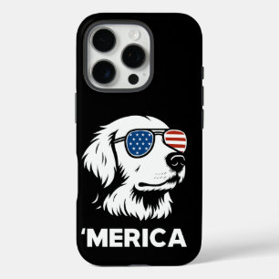 Golden Retriever 4th Of July Merica iPhone 16 Pro Case
