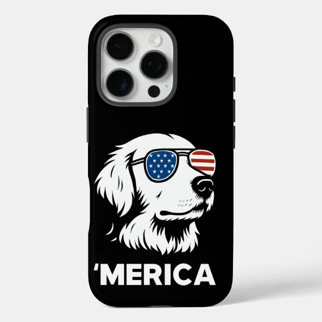 Golden Retriever 4th Of July Merica Case-Mate iPhone Case (Back)