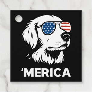 Golden Retriever 4th Of July Merica Favour Tags