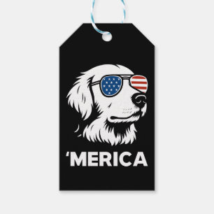 Golden Retriever 4th Of July Merica Gift Tags