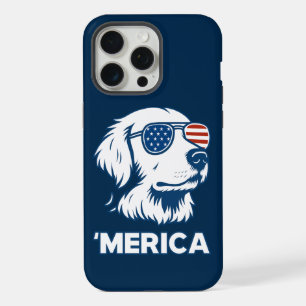 Golden Retriever 4th Of July Merica iPhone 15 Pro Max Case