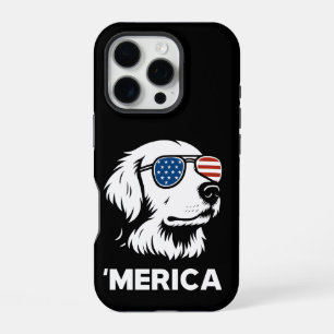 Golden Retriever 4th Of July Merica iPhone 16 Pro Case