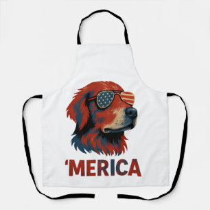 Golden Retriever 4th Of July Merica T-Shirt Apron