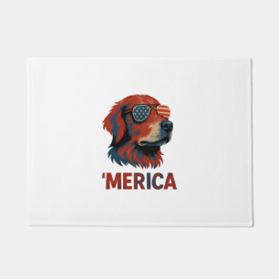 Golden Retriever 4th Of July Merica T-Shirt Doormat