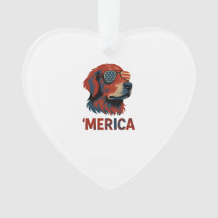 Golden Retriever 4th Of July Merica T-Shirt Ornament