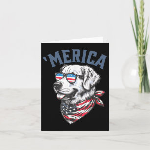 Golden Retriever 4th Of July Merica Usa Sungles Card