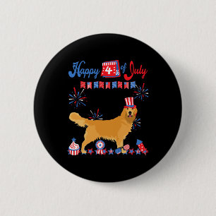 Golden Retriever 4th Of July Retriever Independenc 6 Cm Round Badge