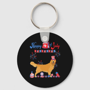 Golden Retriever 4th Of July Retriever Independenc Key Ring