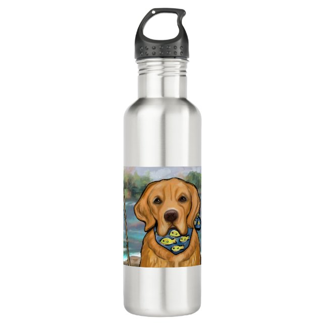 Golden Retriever 710 Ml Water Bottle (Front)