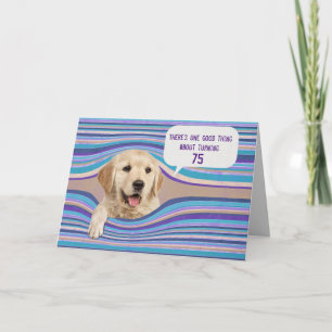 Golden Retriever 75th Birthday Humour Card