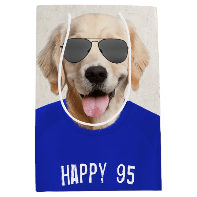 Golden Retriever 95th Birthday Medium Gift Bag (Front)