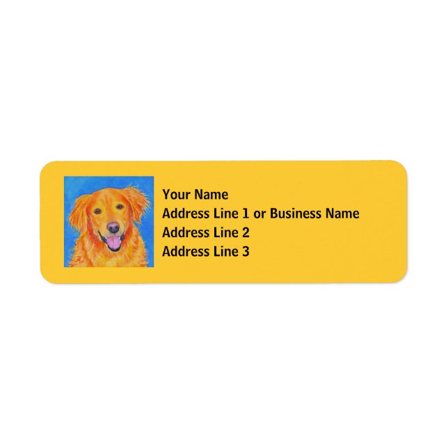 Golden Retriever Address Labels #2 - "Sydney" (Front)