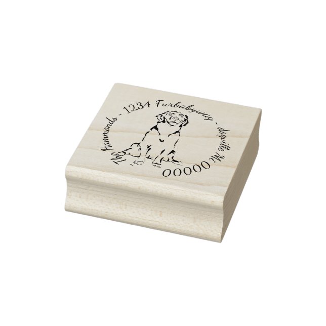 Golden Retriever address stamp (Stamp)