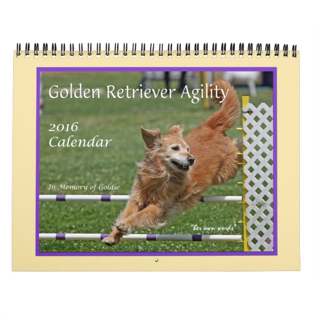 Golden Retriever Agility Calendar (Cover)