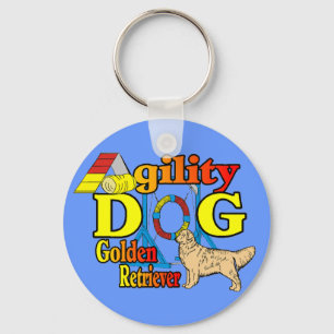 Golden Retriever Agility Gifts Key Ring