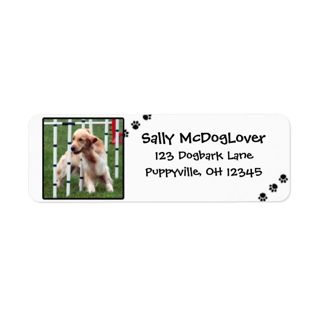 Golden Retriever Agility Return Address Label (Front)