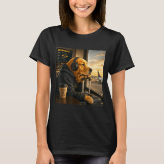 Golden Retriever Airport Travel Coffee Funny Dog T-Shirt