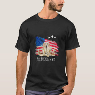 Golden Retriever All American Boy Usa Flag 4th Of  T-Shirt