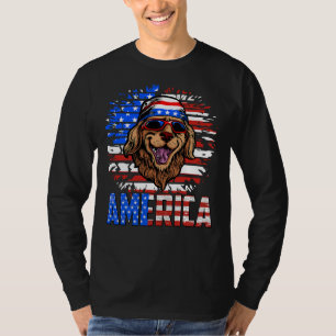 Golden Retriever America Patriotic Dog T-Shirt