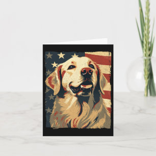 Golden Retriever American Flag 4th Of July Retriev Card