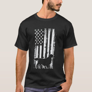Golden Retriever American Flag T-Shirt