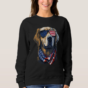 Golden Retriever  American Flag USA America 4th Of Sweatshirt