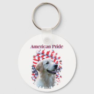 Golden Retriever American Pride Key Ring