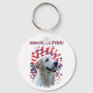 Golden Retriever American Pride Key Ring