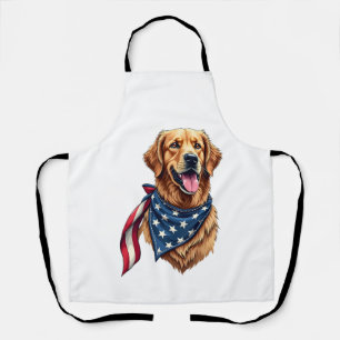 Golden Retriever Americana Vintage Engraved Shirt  Apron