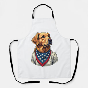 Golden Retriever Americana Vintage Engraved Shirt Apron