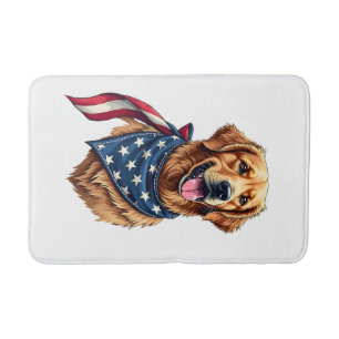 Golden Retriever Americana Vintage Engraved Shirt  Bath Mat