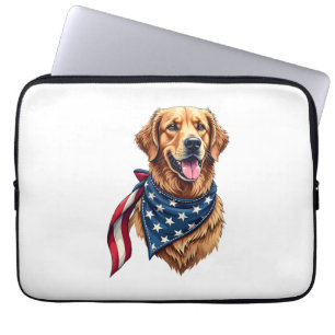 Golden Retriever Americana Vintage Engraved Shirt  Laptop Sleeve