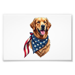 Golden Retriever Americana Vintage Engraved Shirt  Photo Print