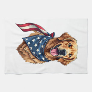 Golden Retriever Americana Vintage Engraved Shirt  Tea Towel
