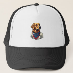 Golden Retriever Americana Vintage Engraved Shirt Trucker Hat