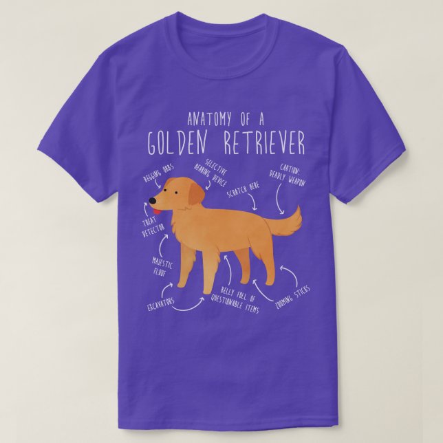Golden Retriever Anatomy 3 T-Shirt (Design Front)
