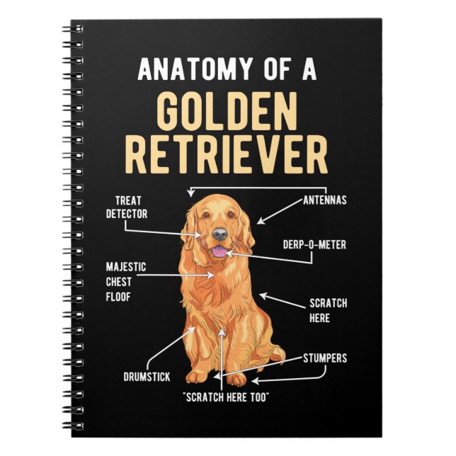 Golden Retriever Anatomy Funny Dog Notebook (Front)
