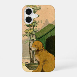 Golden Retriever and Dog House iPhone 16 Case