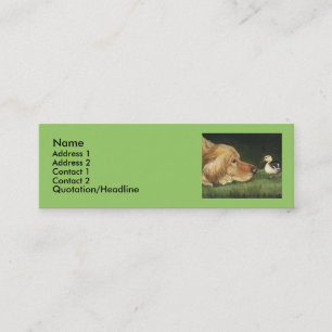 "Golden Retriever and Duckling" Dog Art Label Mini Business Card