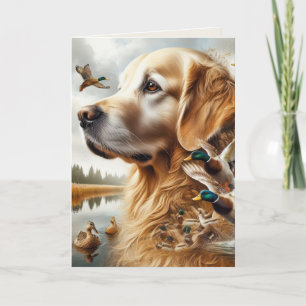 Golden Retriever and Ducks Father's Day Card