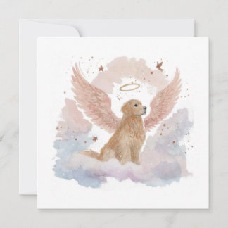 Golden Retriever Angel Card