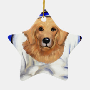Golden Retriever Angel Ceramic Ornament