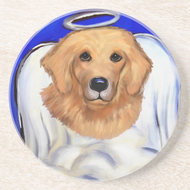 Golden Retriever Angel Coaster (Front)