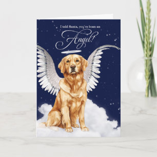 Golden Retriever Angel Dog Christmas Holiday Card