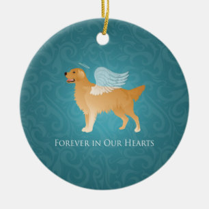 Golden Retriever Angel Dog - Pet Memorial Ceramic Ornament