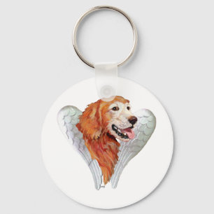 Golden Retriever Angel Key Ring